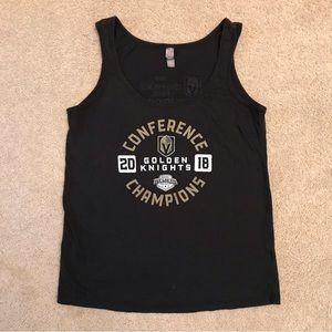 Vegas Golden Knights 2018 Conference Champions Roster Tank Top Size Small Flawed